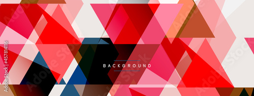 Color triangles composition, geometric abstract background. Techno or business concept, pattern for wallpaper, banner, background, landing page