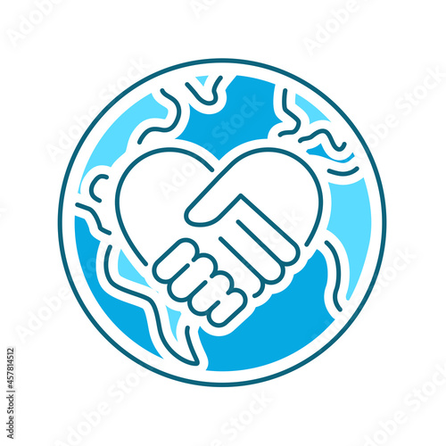 Volunteering color line icon. Non profit community.