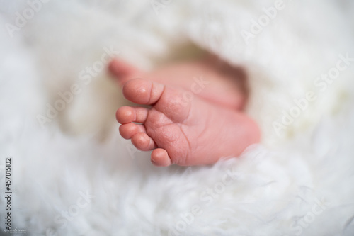 Newborn small and delicate feet