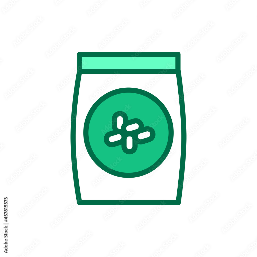 Obraz premium Organic rice color line icon. Outline pictogram for web page.