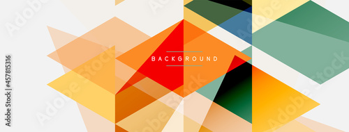 Color triangles composition, geometric abstract background. Techno or business concept, pattern for wallpaper, banner, background, landing page