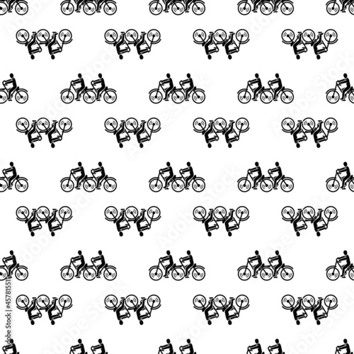Double bicycle pattern seamless background texture repeat wallpaper geometric vector