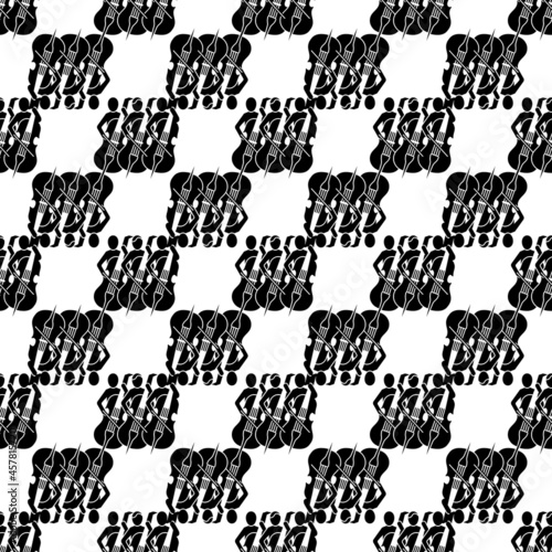 Musician orchestra pattern seamless background texture repeat wallpaper geometric vector