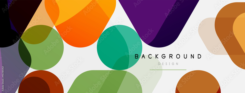 Color bubbles and rounded geometric shapes on white. Vector geometric minimal abstract background for wallpaper, banner, background, landing page Color bubbles and rounded geometric shapes on white. Vector geometric minimal abstract background for wallpaper, banner, background, landing page