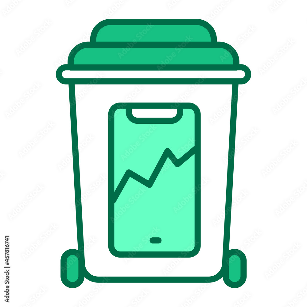 E-waste recyclable color line icon. E-waste recyclable color line icon.