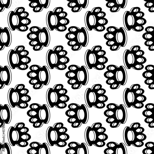 Brass knuckles pattern seamless background texture repeat wallpaper geometric vector