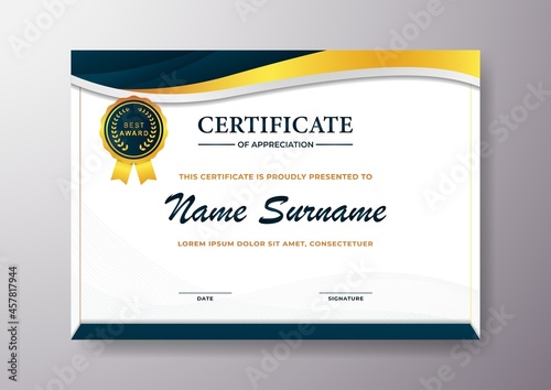 elegant and modern certificate of appreciation design template