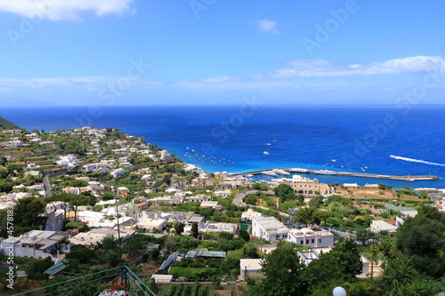 The shore of Capri island viewed from above the coast