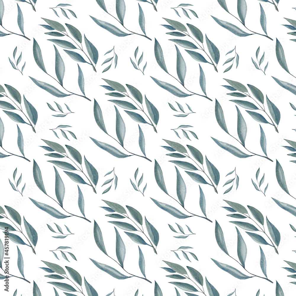 Eucalyptus leaves seamless pattern. Ideal for printing on fabric Eucalyptus leaves seamless pattern. Ideal for printing on fabric