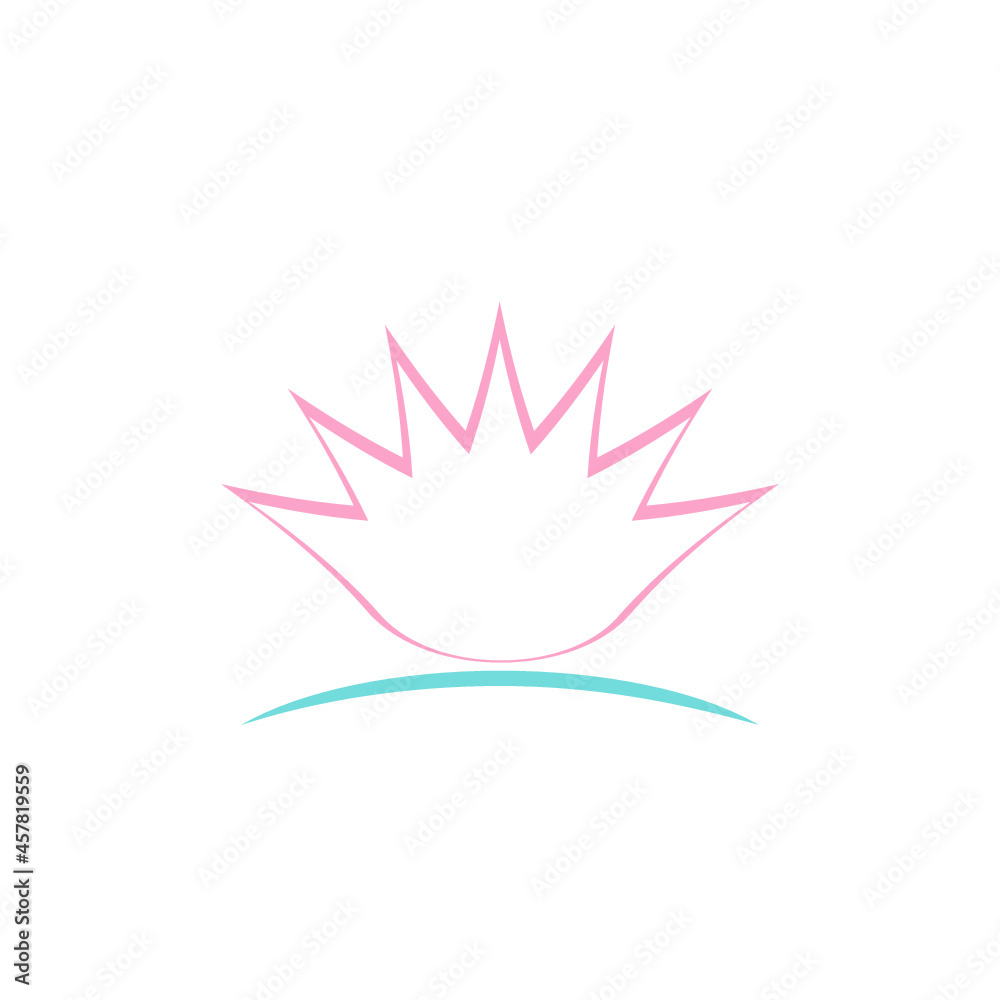 Pink Lotus flower icon isolated on white background