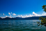 View on lake Walchensee and the alps in the background in Bavaria