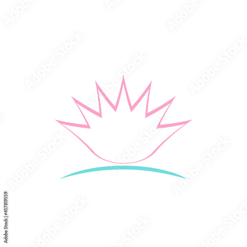 Pink Lotus flower icon isolated on white background