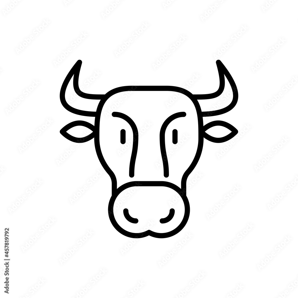 Cow thin line icon. Modern vector illustration.