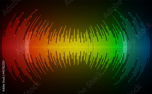 Sound waves oscillating dark light
