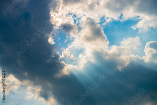 Cloudy sky with sunlight