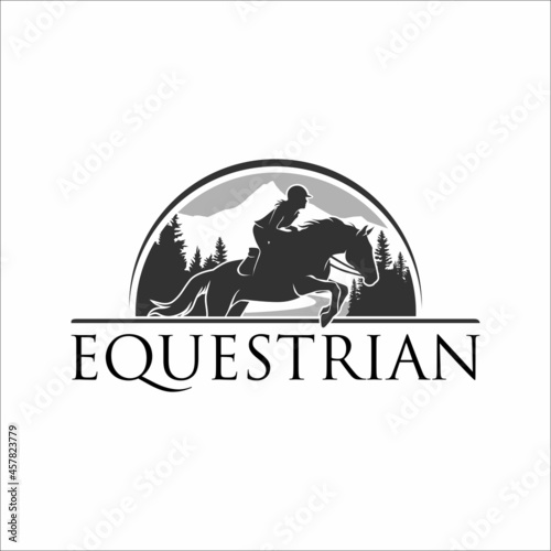 Horse jump vector illustration