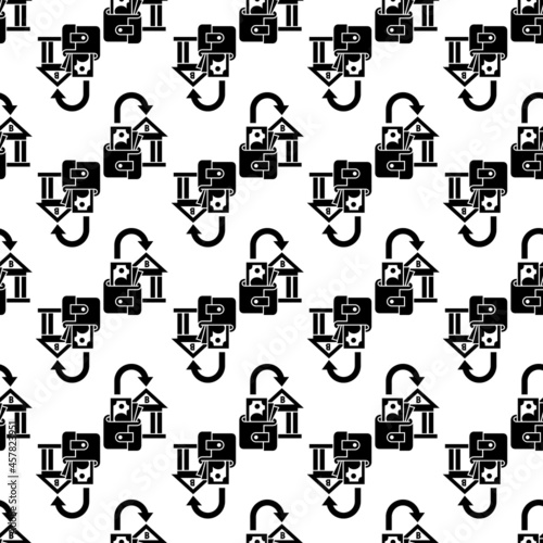 Money wallet in bank pattern seamless background texture repeat wallpaper geometric vector