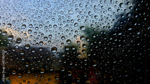 water drops on glass 