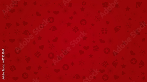 Christmas, happy new year, Xmas ornaments red background colored vector wallpaper pattern illustration