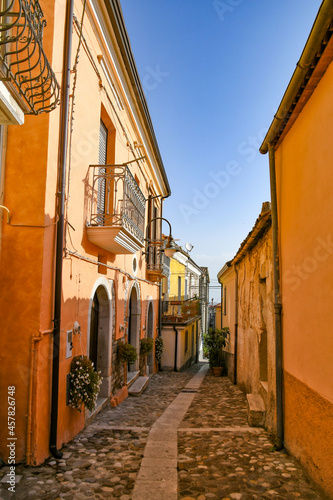 Fototapeta Naklejka Na Ścianę i Meble -  A narrow street in Lacedonia, an old town in the province of Avellino, Italy.