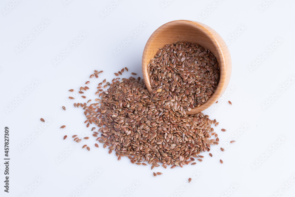Flax seeds healthy food on a white background Flax seeds healthy food on a white background