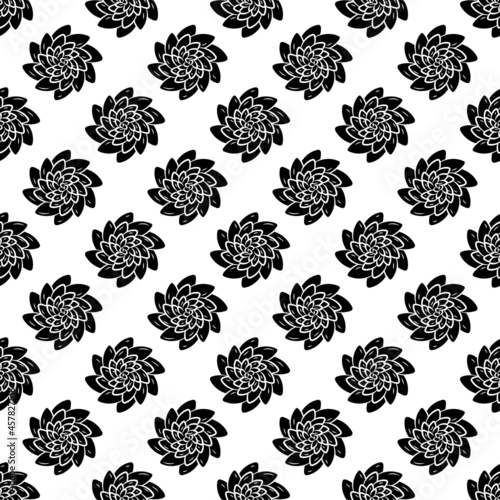 Top view succulent flower pattern seamless background texture repeat wallpaper geometric vector
