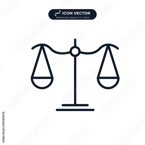 Law scale icon symbol template for graphic and web design collection logo vector illustration