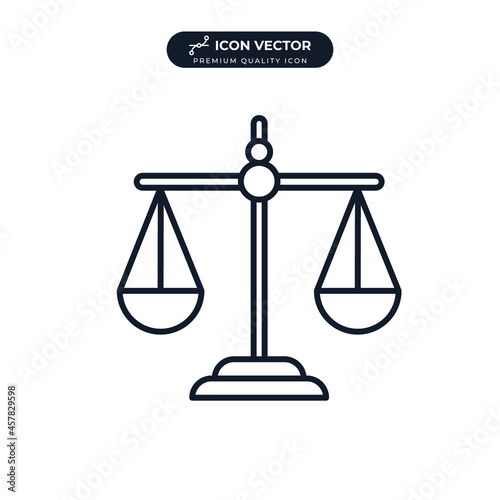 Law scale icon symbol template for graphic and web design collection logo vector illustration