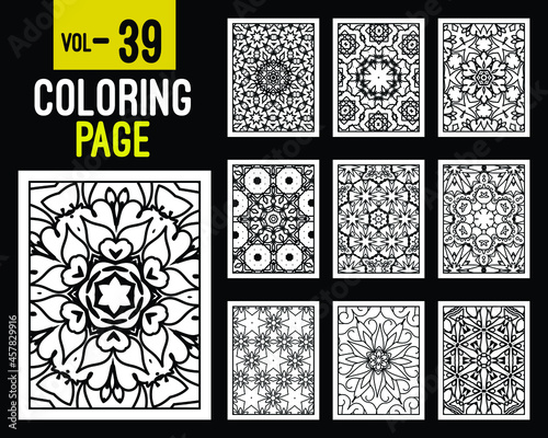 Flower Mandalas Adult Coloring Book. Oriental pattern, vector illustration. Islam, Arabic, Indian, turkish, pakistan, chinese, mystic, ottoman motifs. Coloring book page mandala, kdp Interior