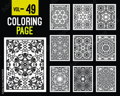 Flower Mandalas Adult Coloring Book. Oriental pattern, vector illustration. Islam, Arabic, Indian, turkish, pakistan, chinese, mystic, ottoman motifs. Coloring book page mandala, kdp Interior