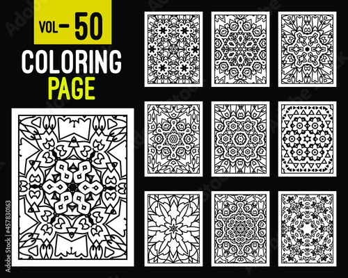 Flower Mandalas Adult Coloring Book. Oriental pattern, vector illustration. Islam, Arabic, Indian, turkish, pakistan, chinese, mystic, ottoman motifs. Coloring book page mandala, kdp Interior