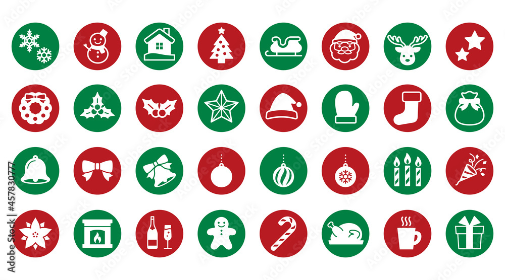 クリスマスアイコンセット　Christmas Vector Icons
