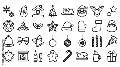 クリスマスアイコンセット　Christmas Vector Icons