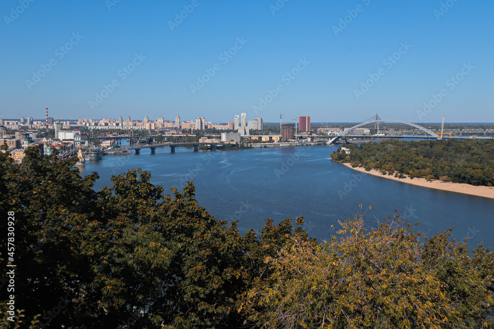 View on Dnipro river in Kyiv city