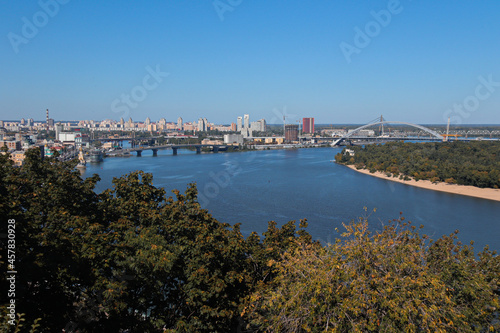 View on Dnipro river in Kyiv city