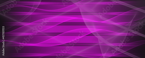 Abstrakter Hintergrund 4k lavendel hell dunkel Pink lila Wellen und Linien Banner