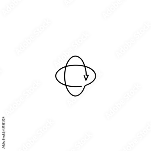 Continuous line drawing of arrow, circle design, object one line, single line art, vector illustration