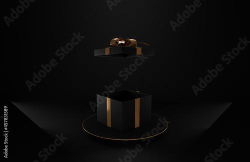 3D Rendering. gift box ideas for festivals.Black Friday