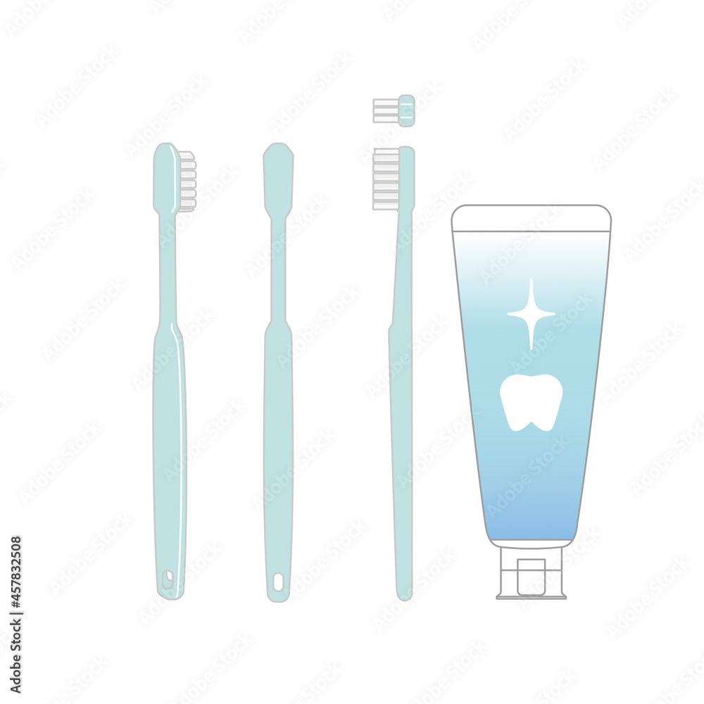 歯ブラシと歯磨き粉のセットイラスト Stock Vector Adobe Stock