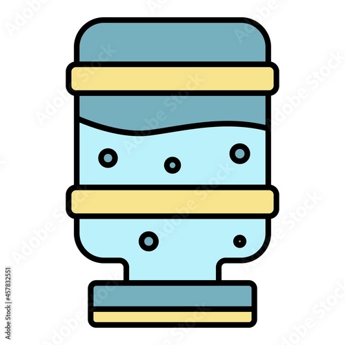 Mineral water cooler icon. Outline mineral water cooler vector icon color flat isolated