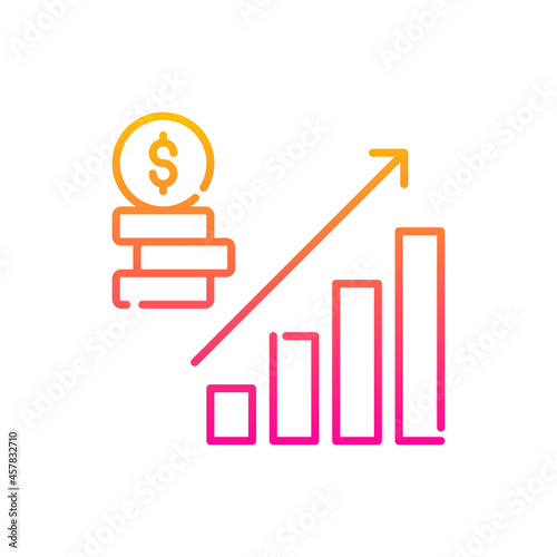 Increase Profitability vector gradient icon style illustration. EPS 10 file