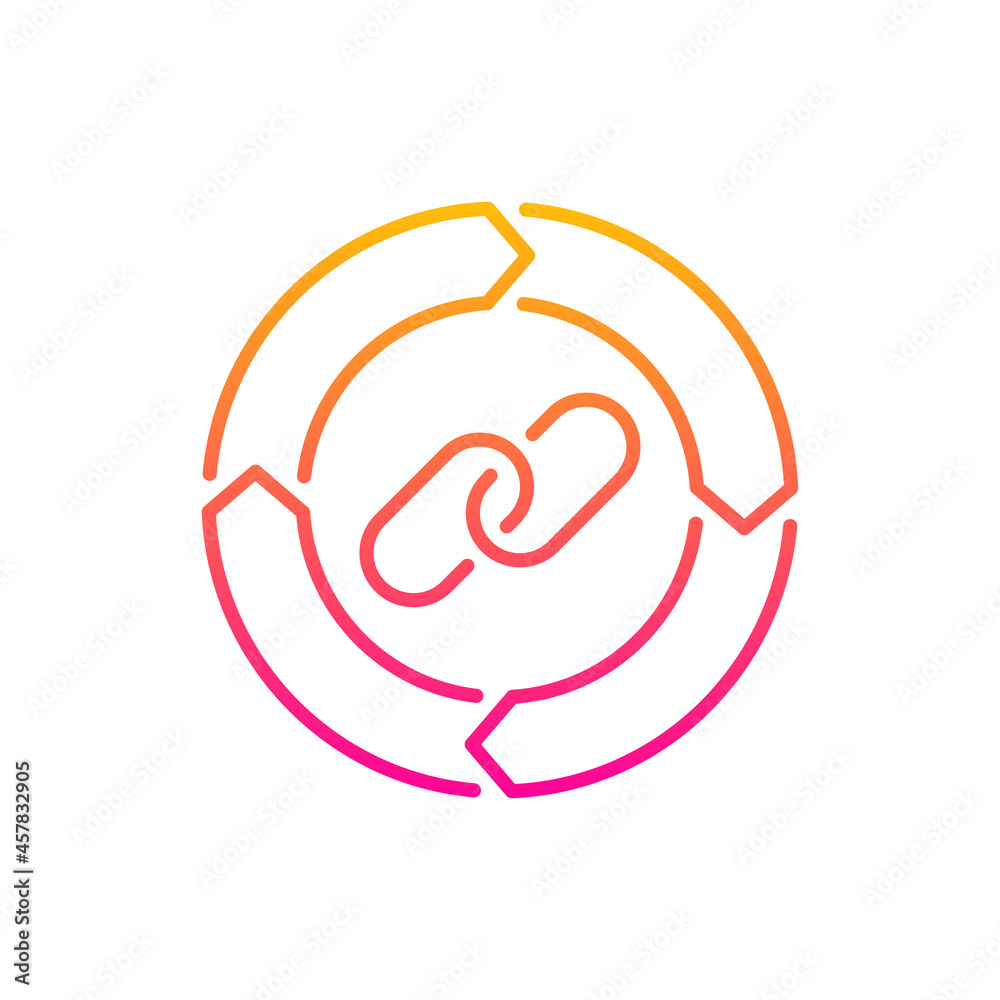 Obraz premium Value chain vector gradient icon style illustration. EPS 10 file