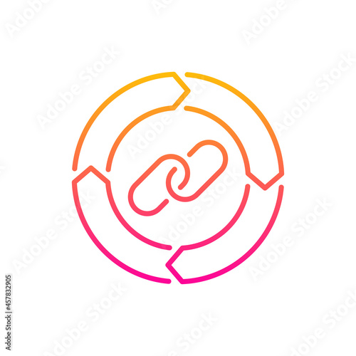 Value chain vector gradient icon style illustration. EPS 10 file