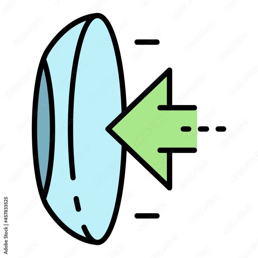 Put contact lens icon. Outline put contact lens vector icon color flat isolated Put contact lens icon. Outline put contact lens vector icon color flat isolated