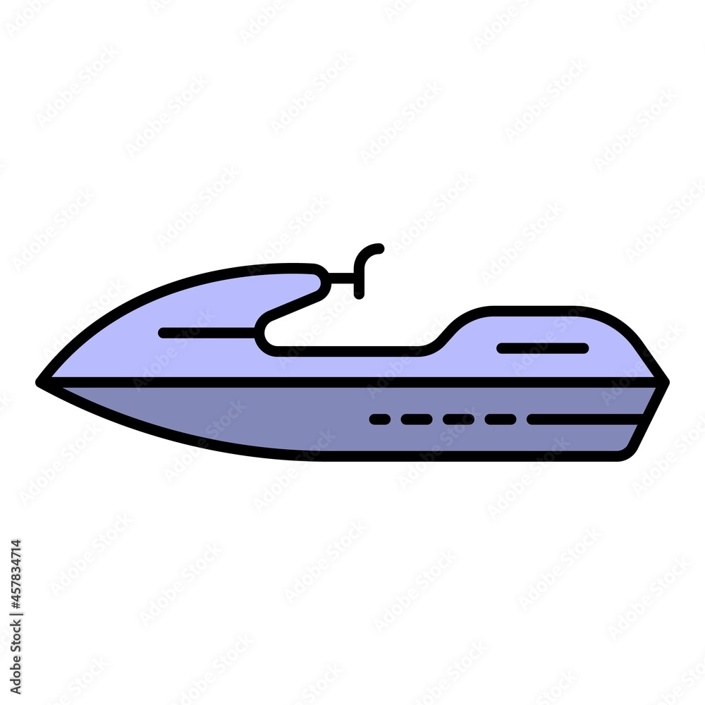 Speed jet ski icon. Outline speed jet ski vector icon color flat isolated Speed jet ski icon. Outline speed jet ski vector icon color flat isolated