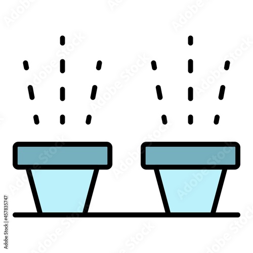 Irrigation pot icon. Outline irrigation pot vector icon color flat isolated