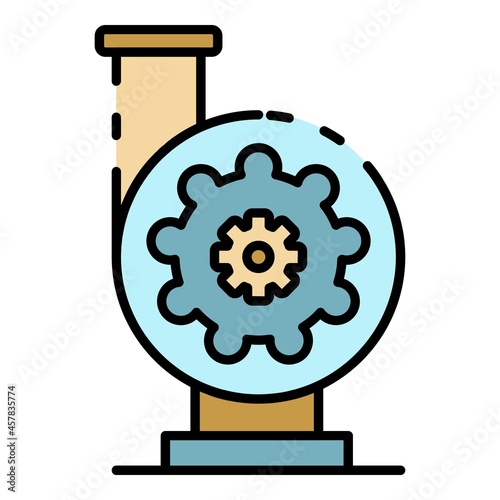 Irrigation pump icon. Outline irrigation pump vector icon color flat isolated