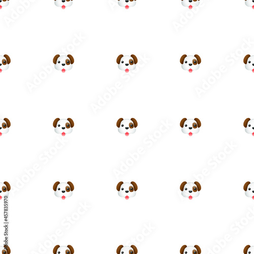 Dog Icon Emoji Pattern Design. Animal Pet Seamless Background Symbols. Emoticon Illustration Design Vector.