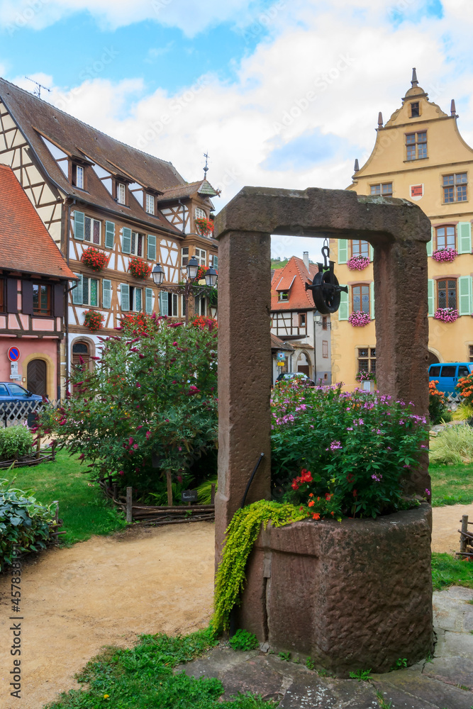 View of the Turckheim during the summer in Alsace