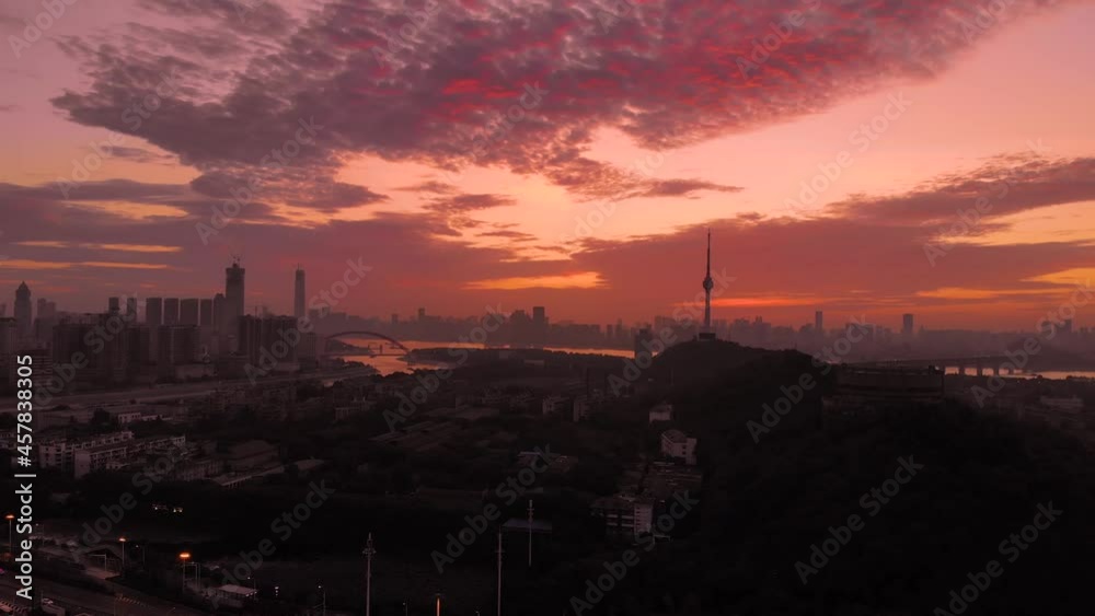 China Hubei Wuhan city skyline aerial photography China Hubei Wuhan city skyline aerial photography